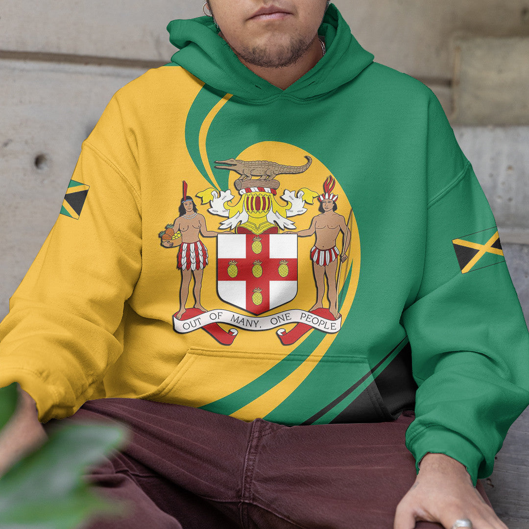 Hoodie Jamaica Hoodie Flag And Symbol Center Style