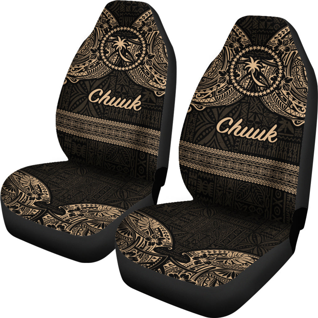 Chuuk Islands Gold Tribal Tattoo Car Seat Cover