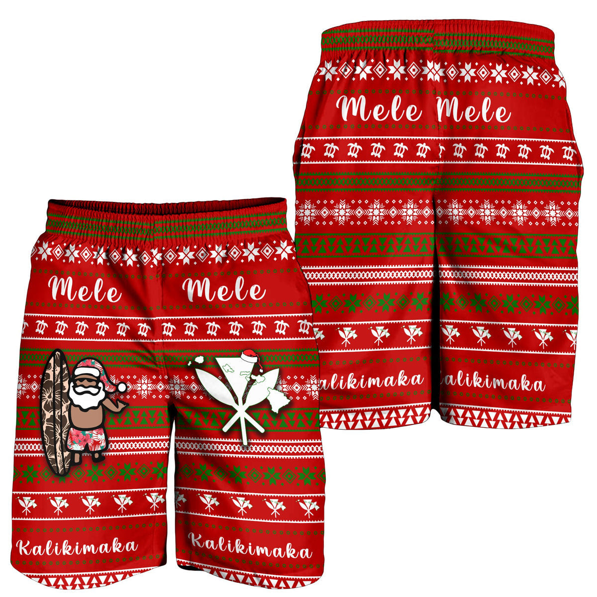 Hawaii Christmas Santa Claus Surf Men's Shorts Fun Style