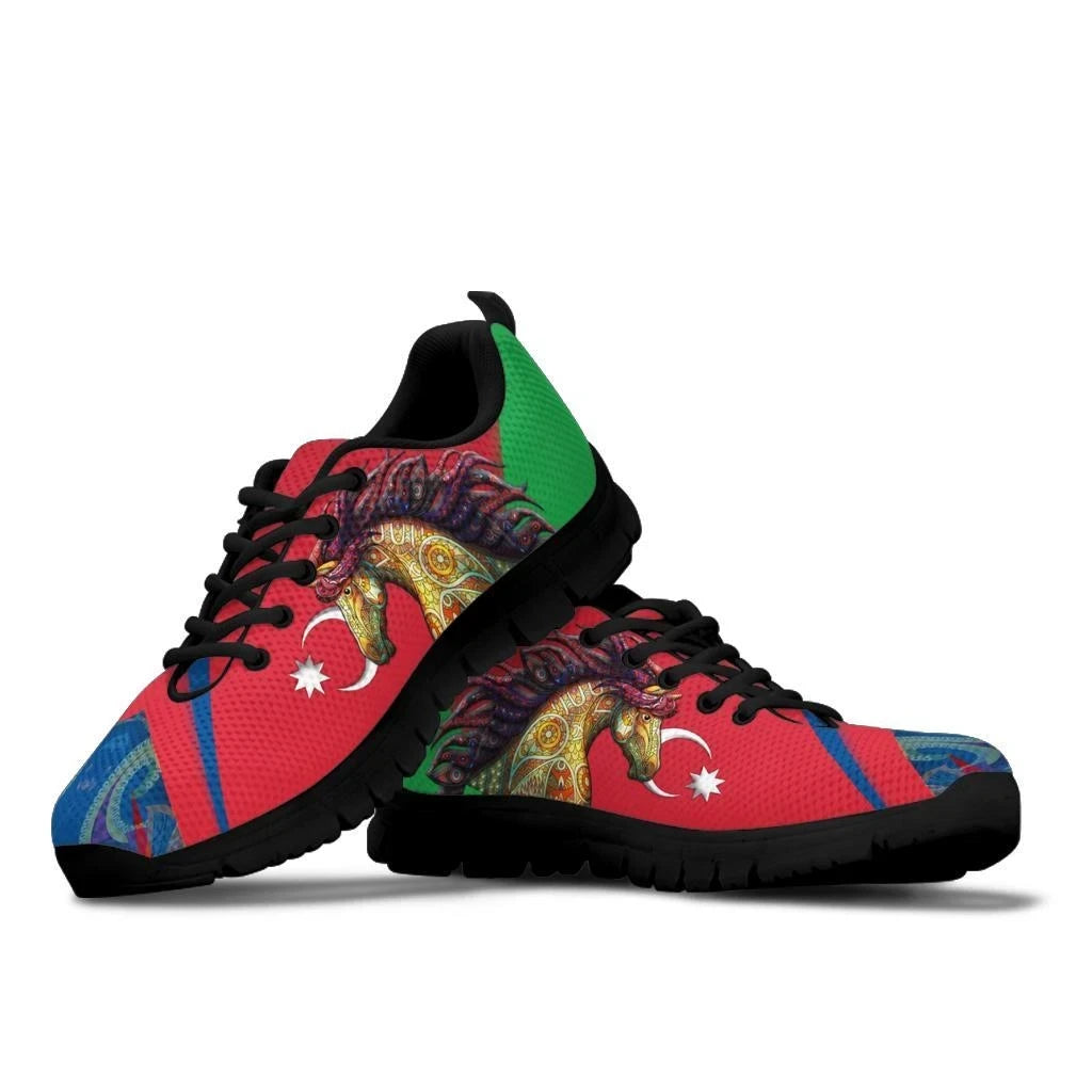Azerbaijan Pride and Heritage Sneakers Happy Independence Day