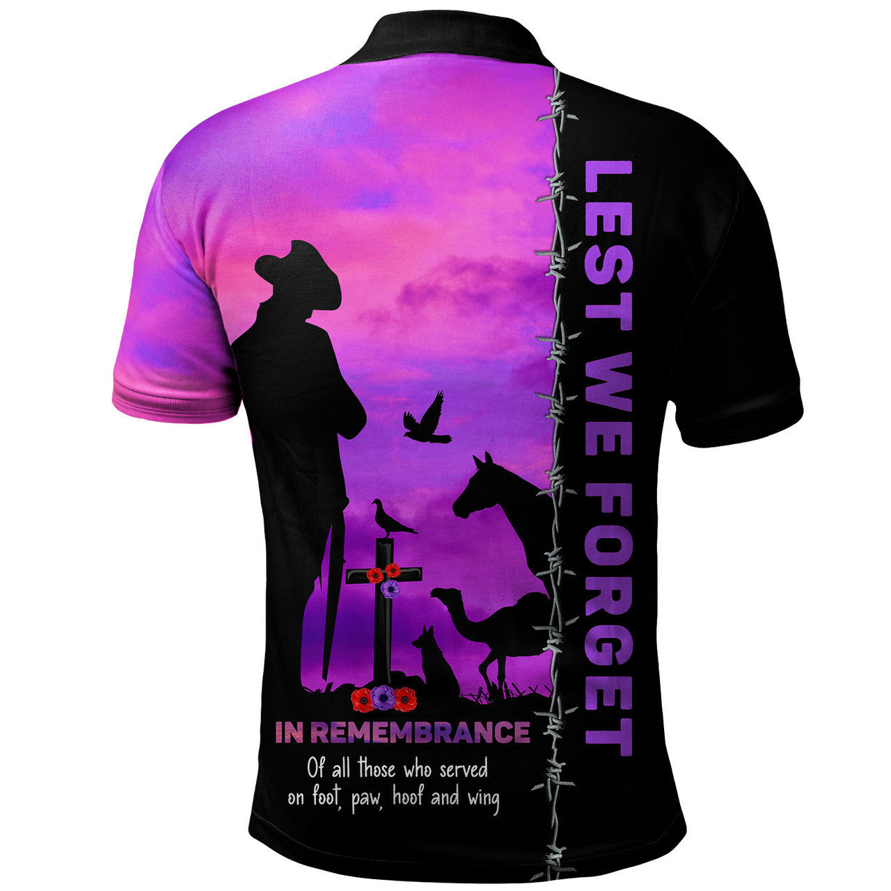 Australia Polo Shirt Anzac Day Lest We Forget The Animals Of War