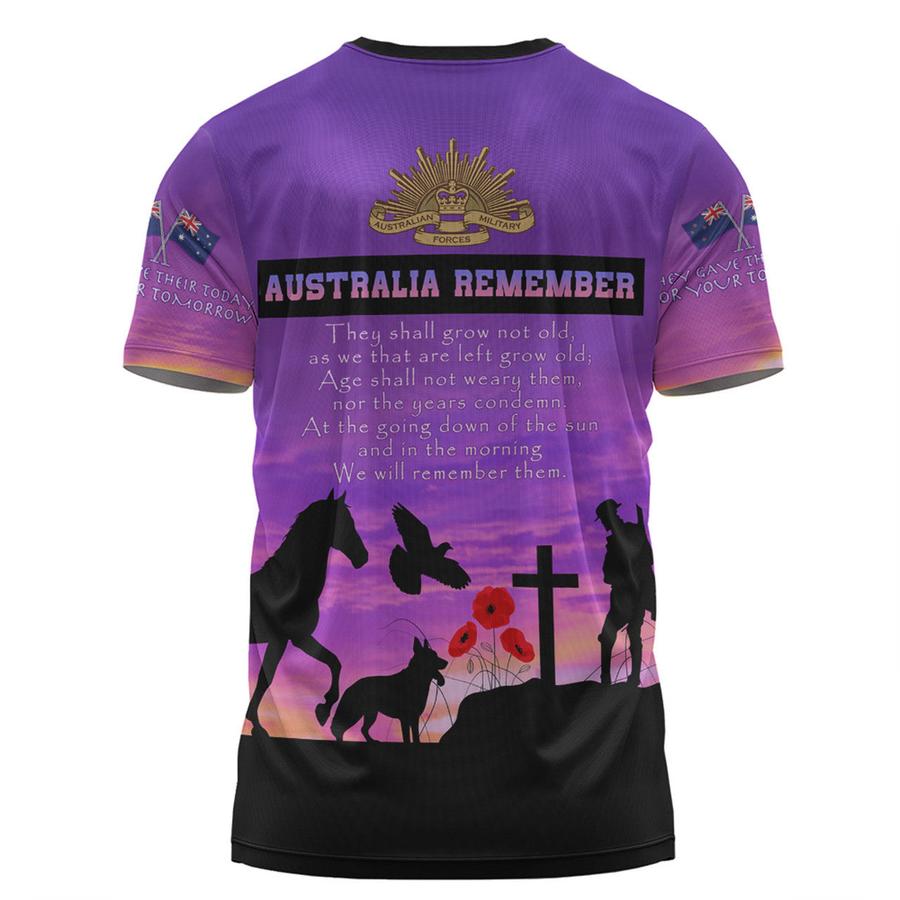 Australia T Shirt Anzac Day In Remembrance Of All Those Who Served On Foot Paw Hoof And Wing Long
