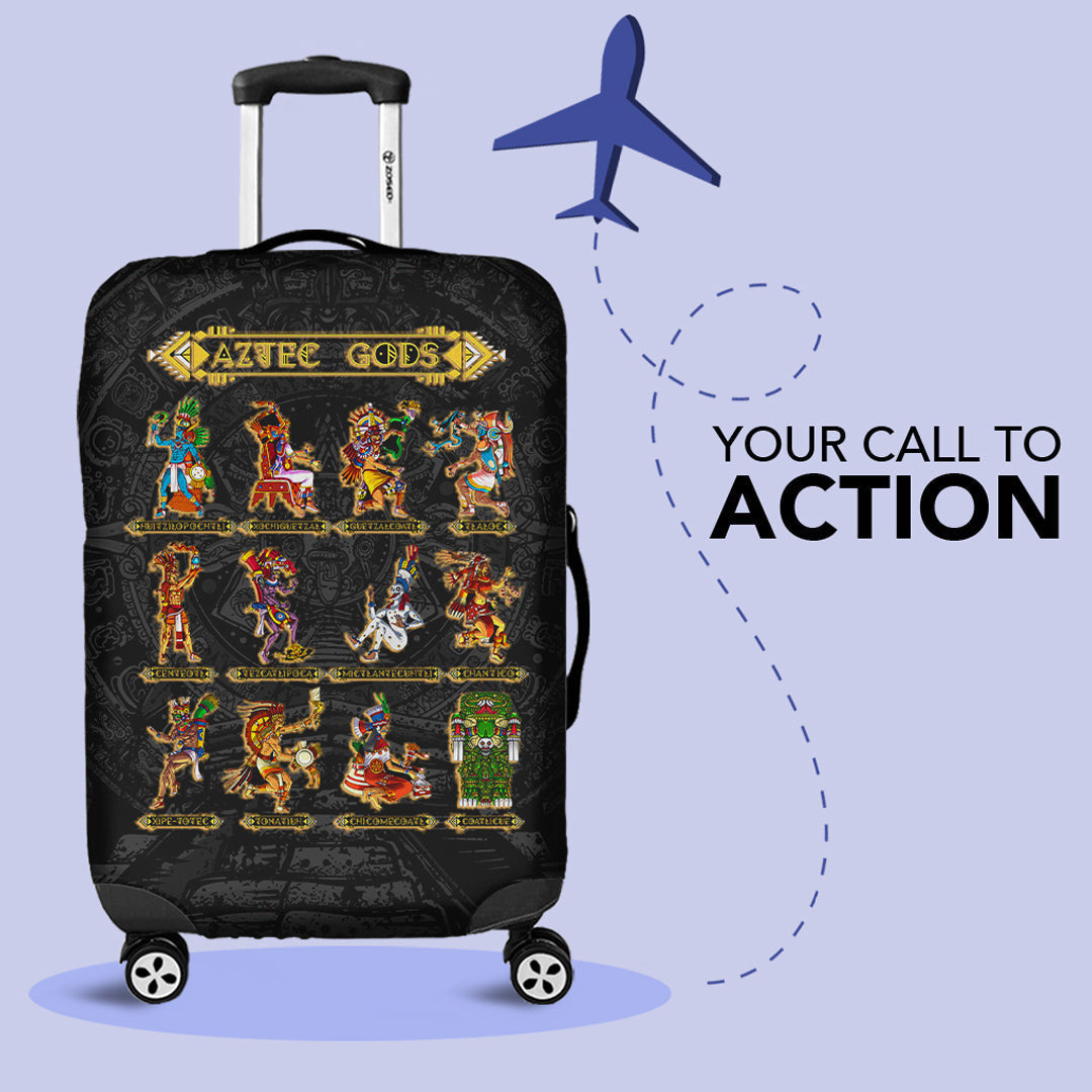 Luggage Covers Psychedelic Aztec God Xochipilli Luggage Covers
