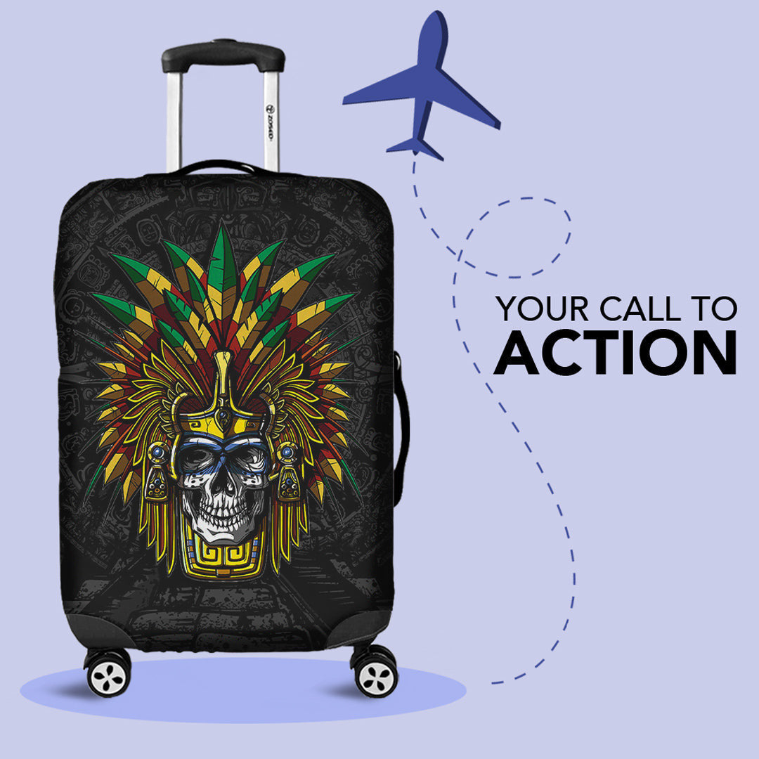 Luggage Covers Aztec Eagle Skull Mask Luggage Covers