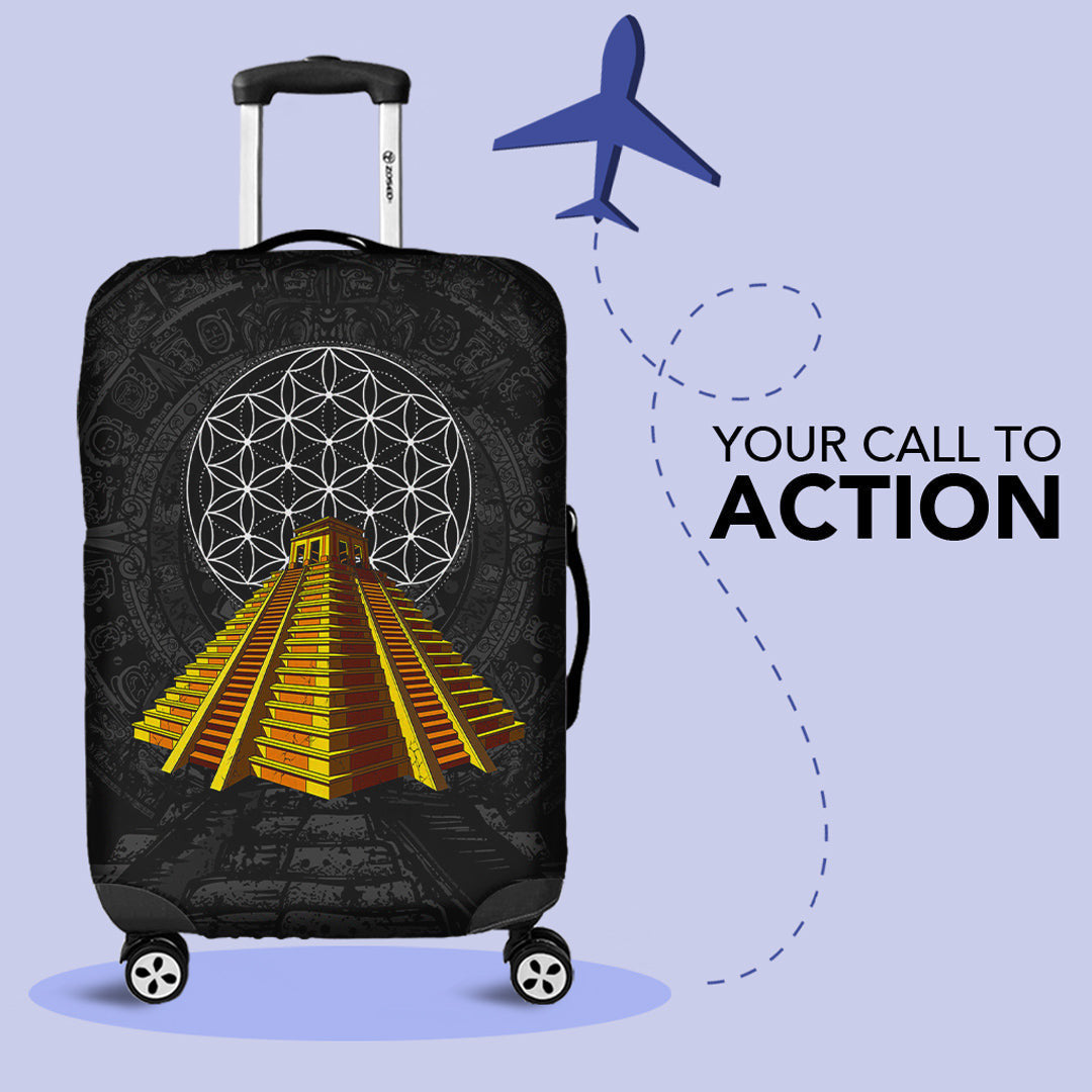 Luggage Covers Ancient Aztec Pyramid Luggage Covers