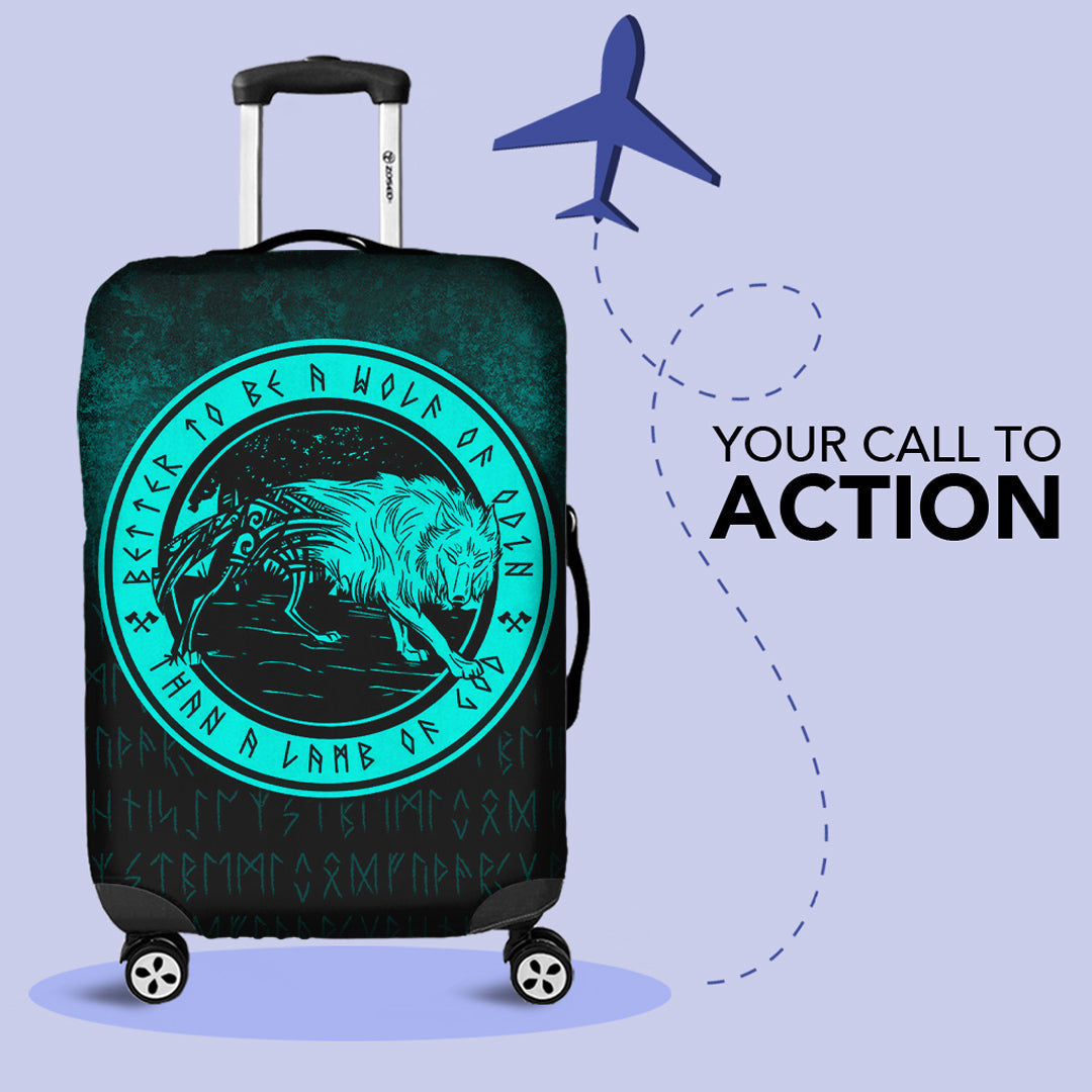 Luggage Covers Wolf Of Odin Cyan Version Luggage Covers