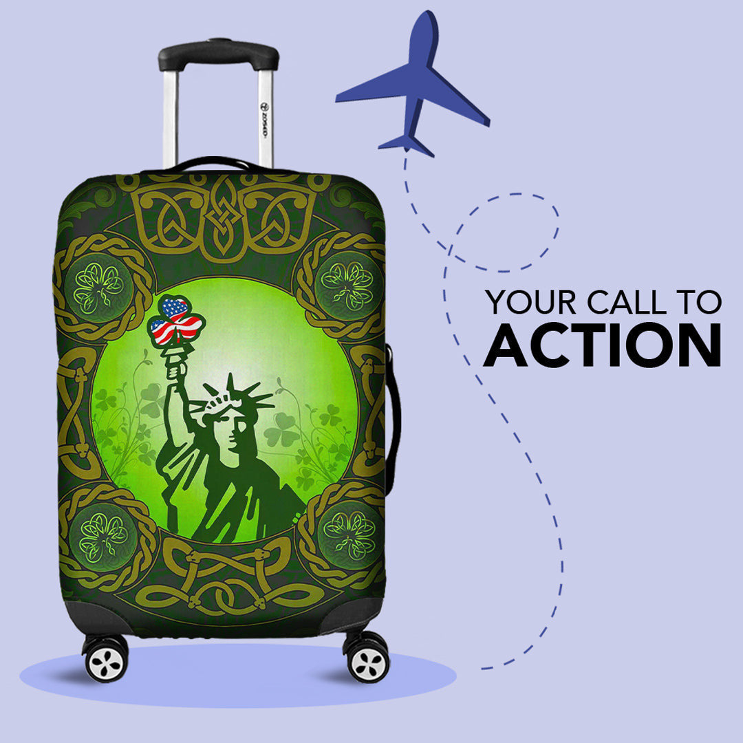 Luggage Covers Patrick Day Liberties Irish and USA Celtic Style Luggage Covers
