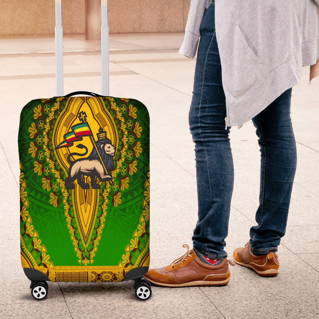 Africazone Africa Luggage Cover Oromia White Version Ethiopia National Regional State Luggage Cover Vintage African Dashiki