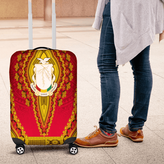 Africazone Africa Luggage Cover Togo Yellow Version Luggage Cover Vintage African Dashiki