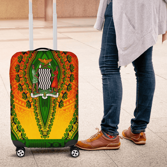 Africa Luggage Cover Oromo Yellow Verison Luggage Cover Vintage African Dashiki