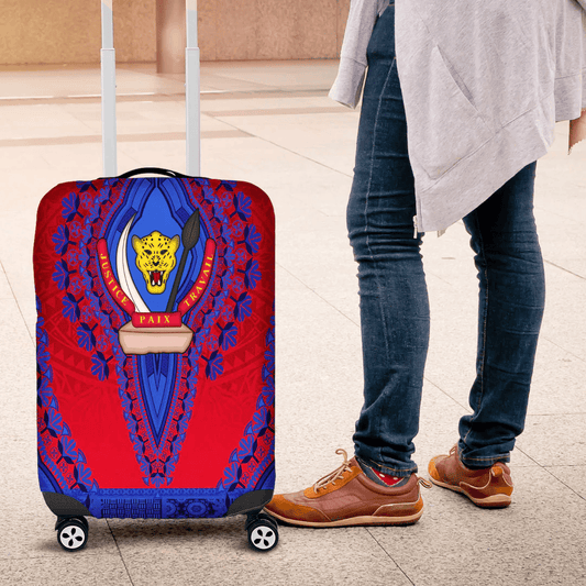 Africa Luggage Cover Egypt Black Version Luggage Cover Vintage African Dashiki