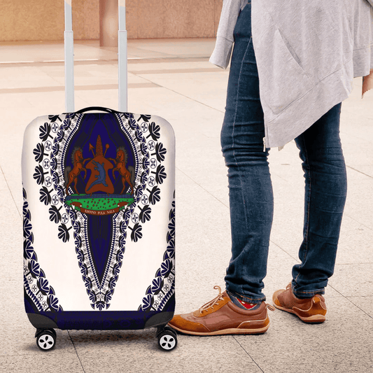 Africa Luggage Cover Eritrea Black Version Luggage Cover Vintage African Dashiki