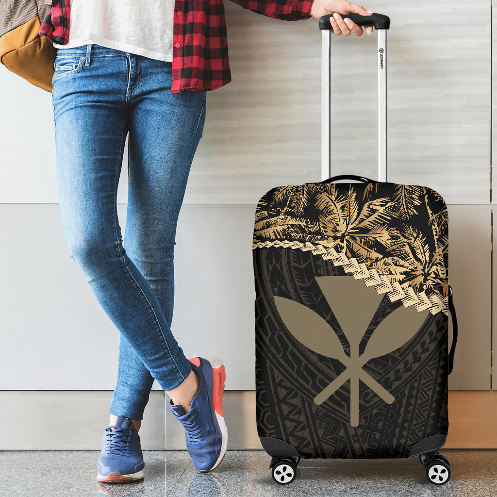 Kanaka Maoli Hawaiian Luggage Covers Golden Coconut