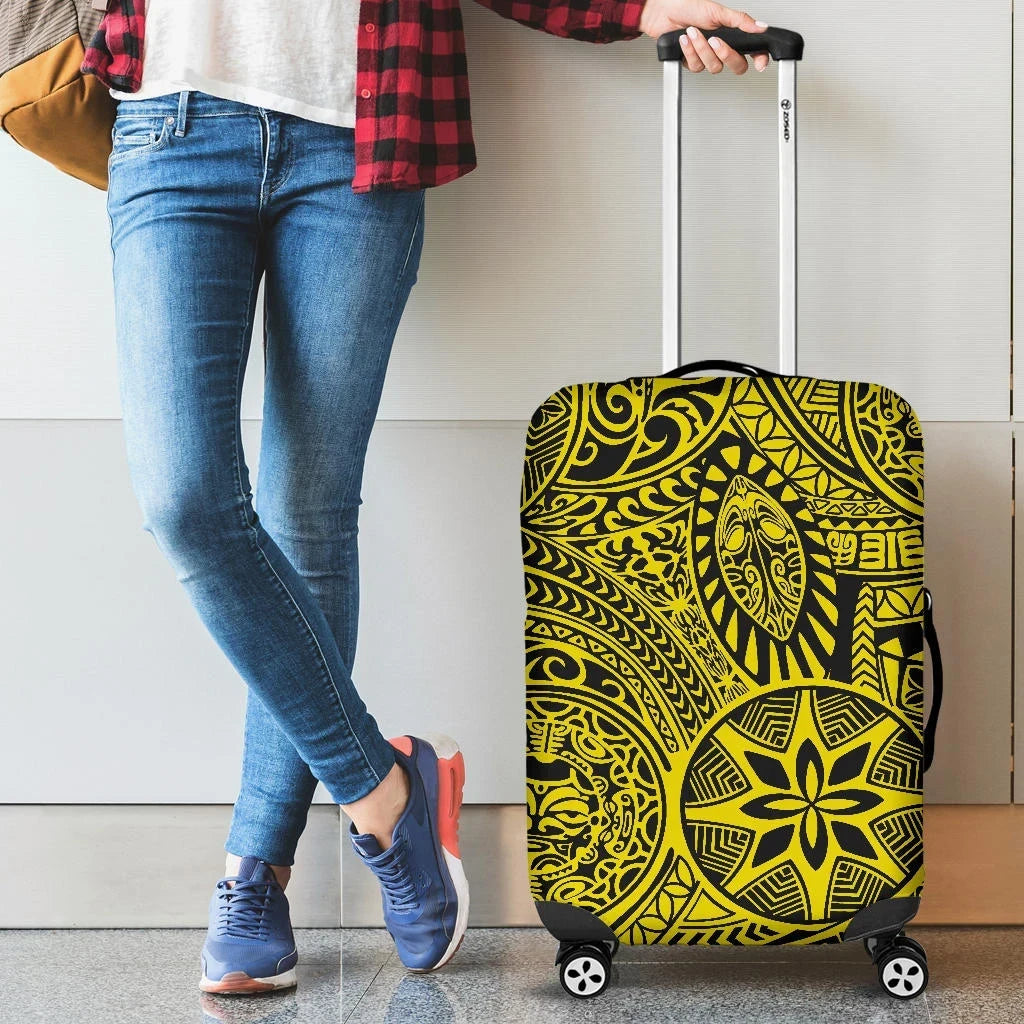 Hawaii Tribal Luggage Cover, Tiki Sun God Suitcase Covers
