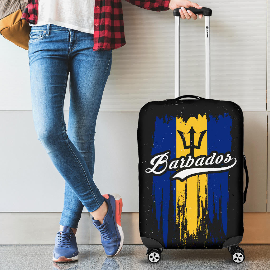 Barbados Grunge Flag Luggage Cover