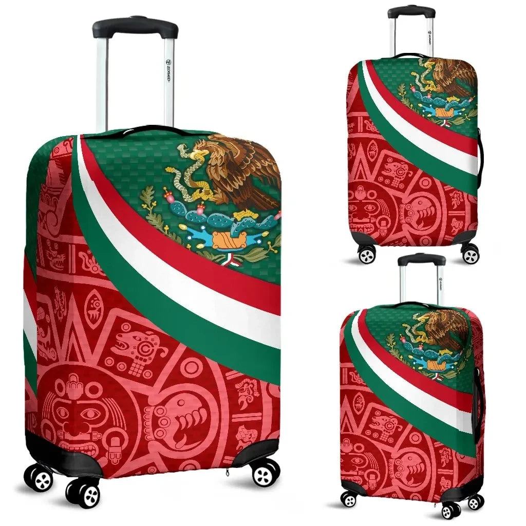 Mexico Luggage Covers Mexico Coat Of Arms With Aztec Patterns