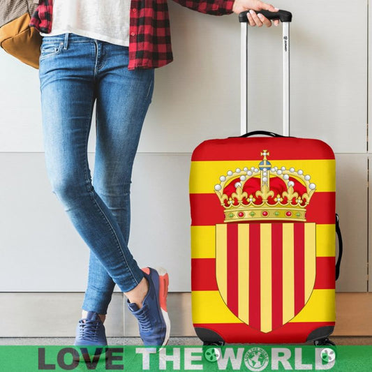 Catalonia Flag Coat Of Arms Luggage Cover Bn