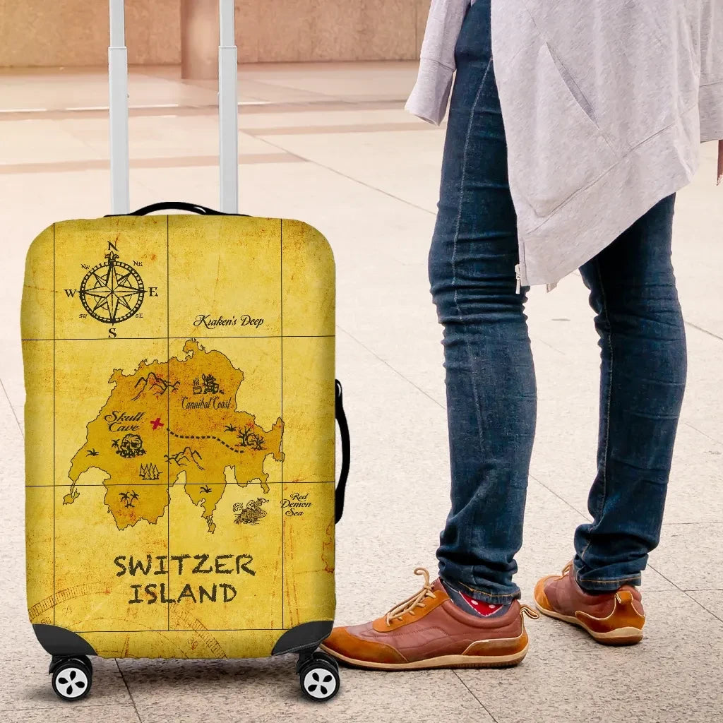 Switzerland Luggage Cover Treasure Map