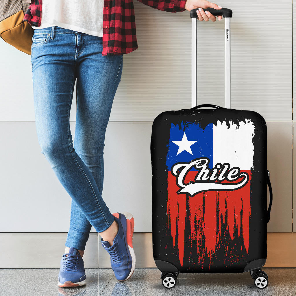 Chile Grunge Flag Luggage Cover