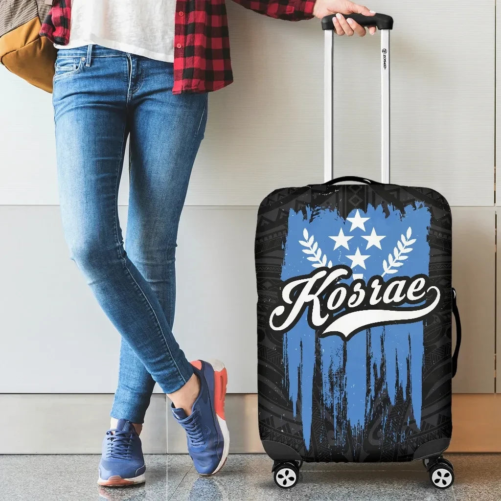 Kosrae Grunge Flag Luggage Cover