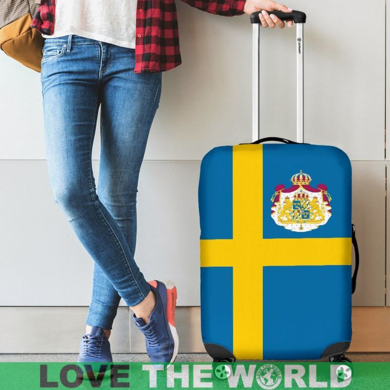 Sweden Flag Coat Of Arms Luggage Cover Sd1