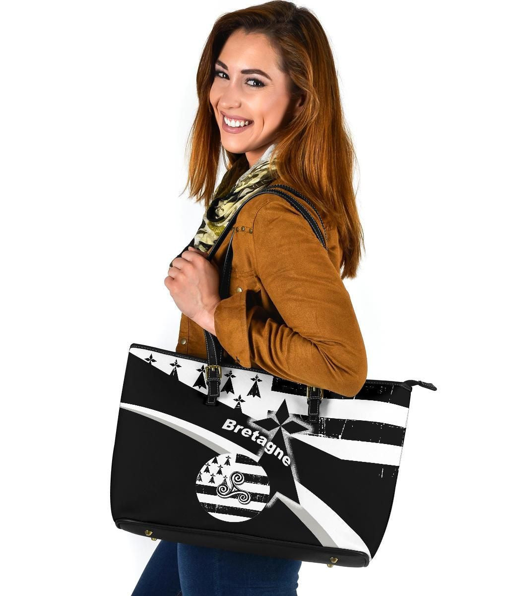 Brittany Celtic Leather Tote Bag Brittany Celtic Triskelion