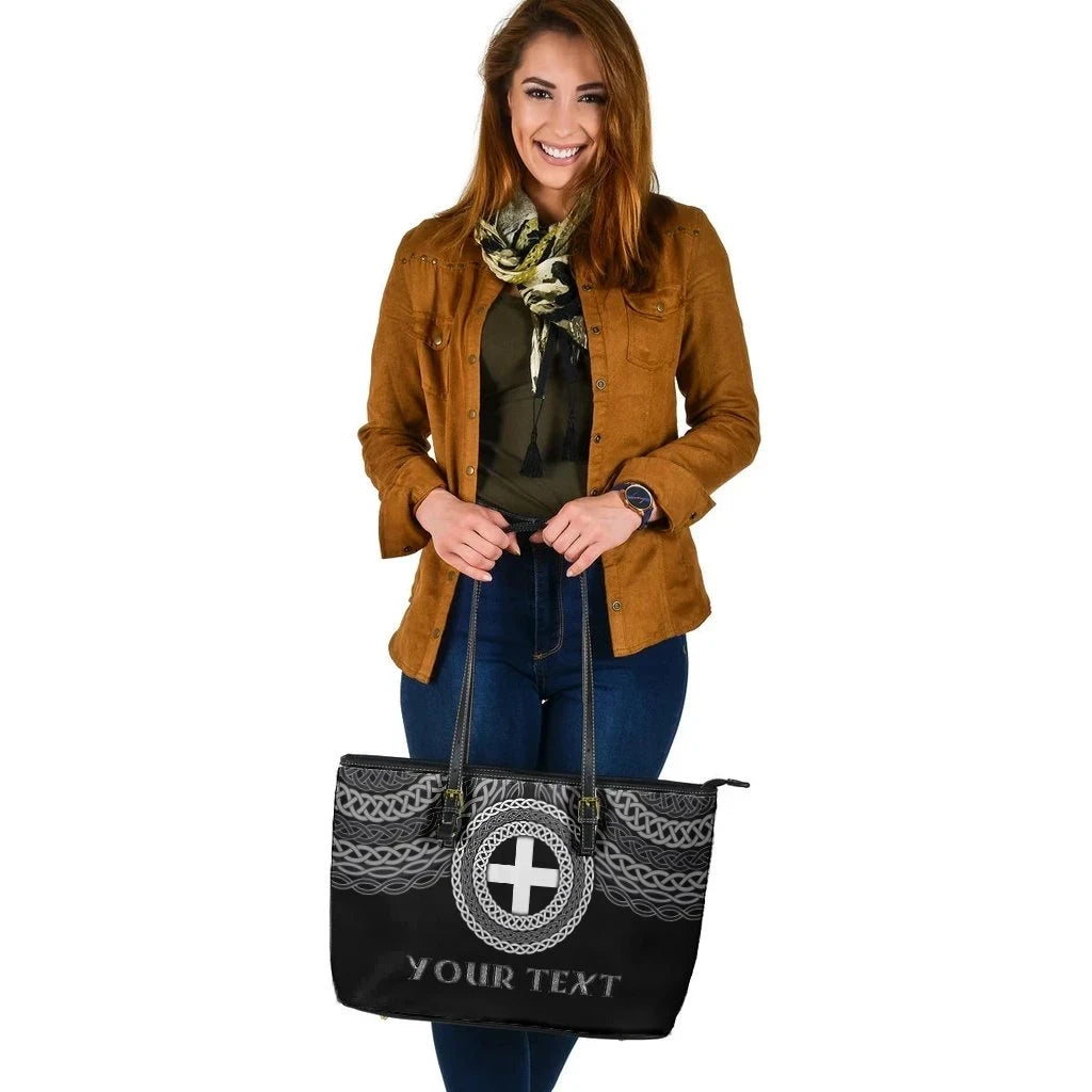 Cornwall Celtic Personalised Leather Tote Bag Legend Of Cornwall