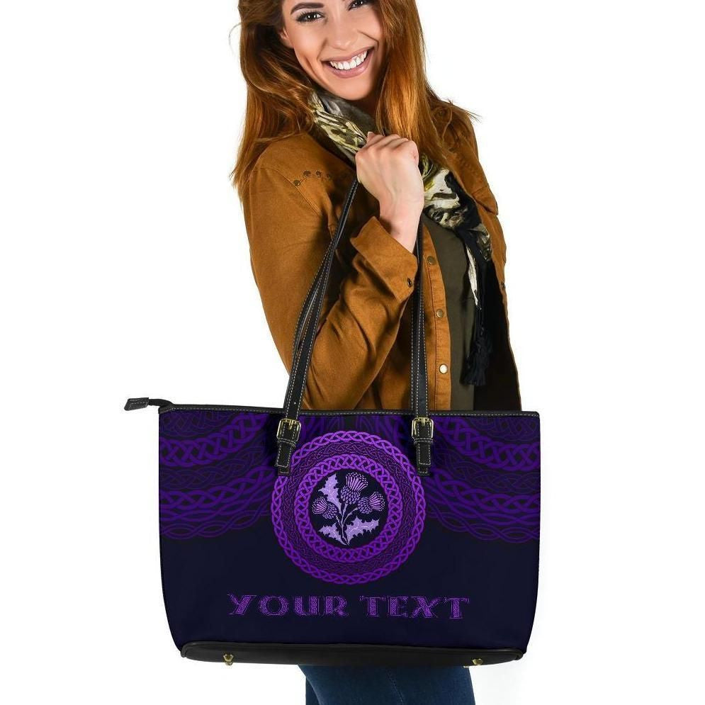 Scotland Celtic Personalised Leather Tote Bag Celtic Pride