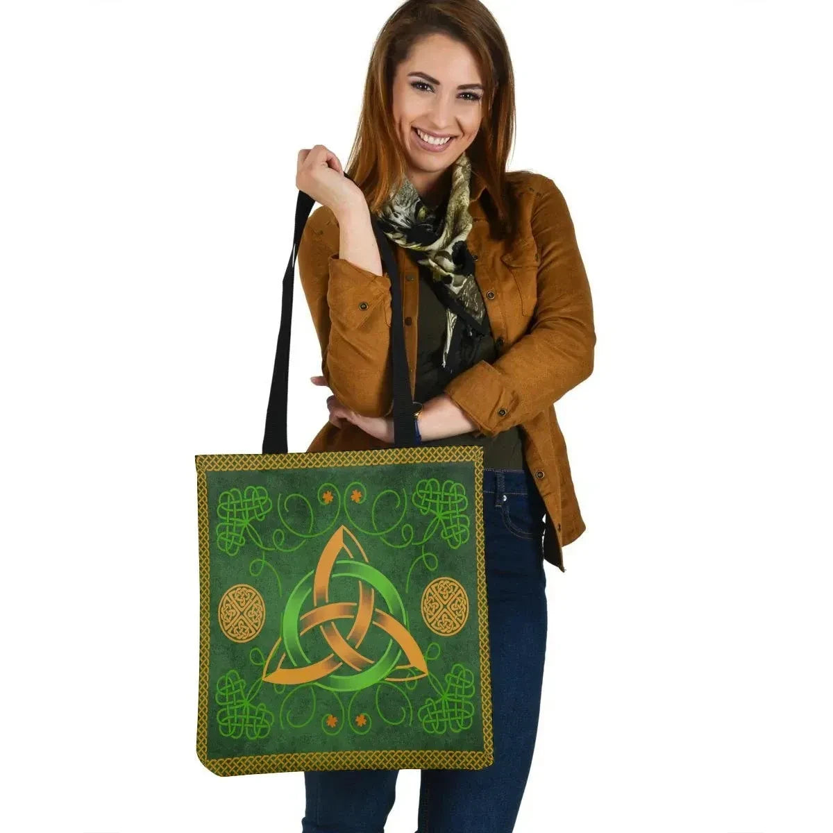 Celtic Leather Tote Bag Celtic Triquetra Knot