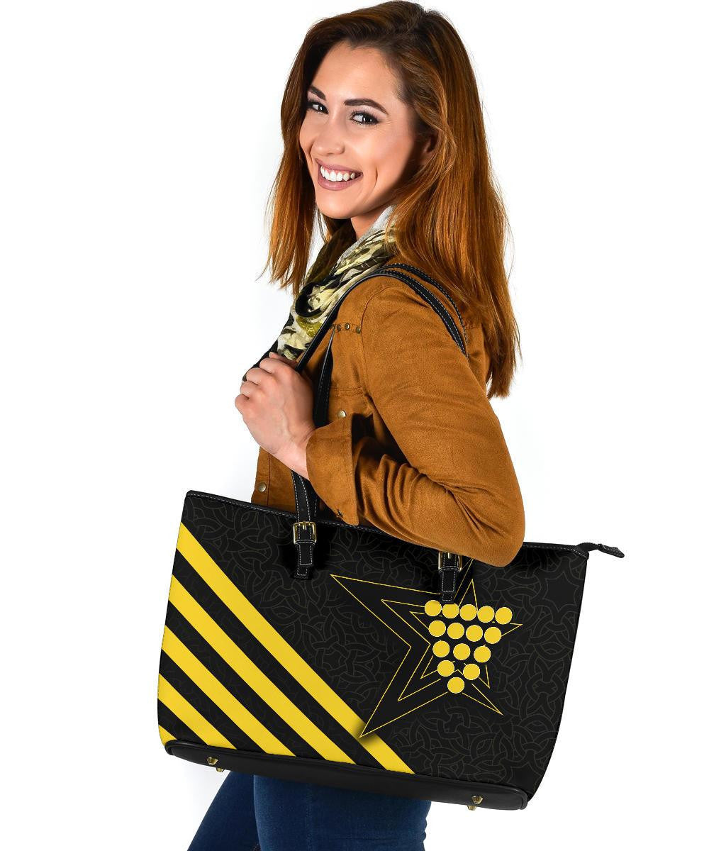 Cornwall Celtic Leather Tote Bag Cornwall Star