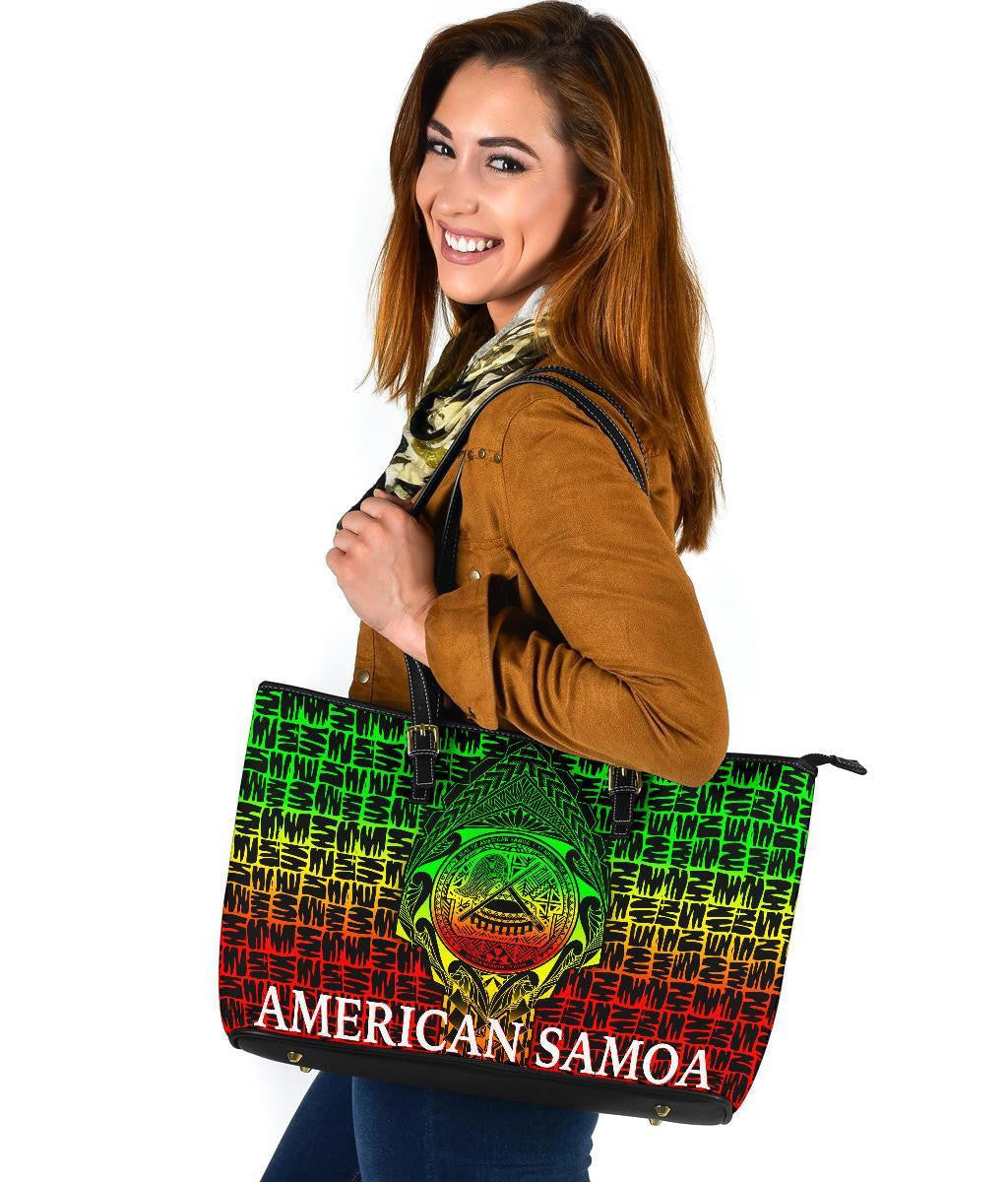 American Samoa Leather Tote Bag As Seal Rocket Style Reggae