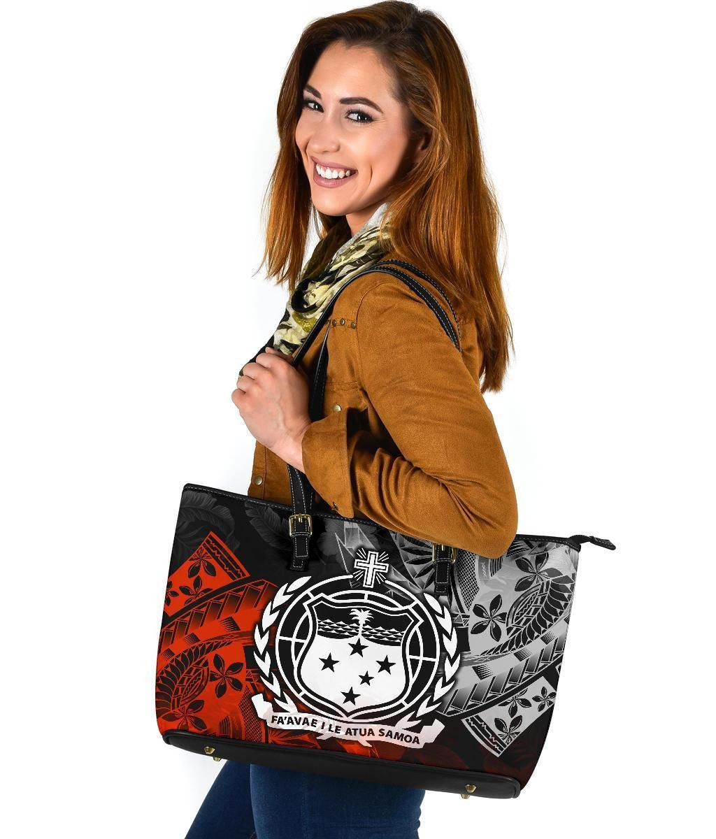 Samoa Polynesian Leather Tote Bag Vintage Polynesian Style
