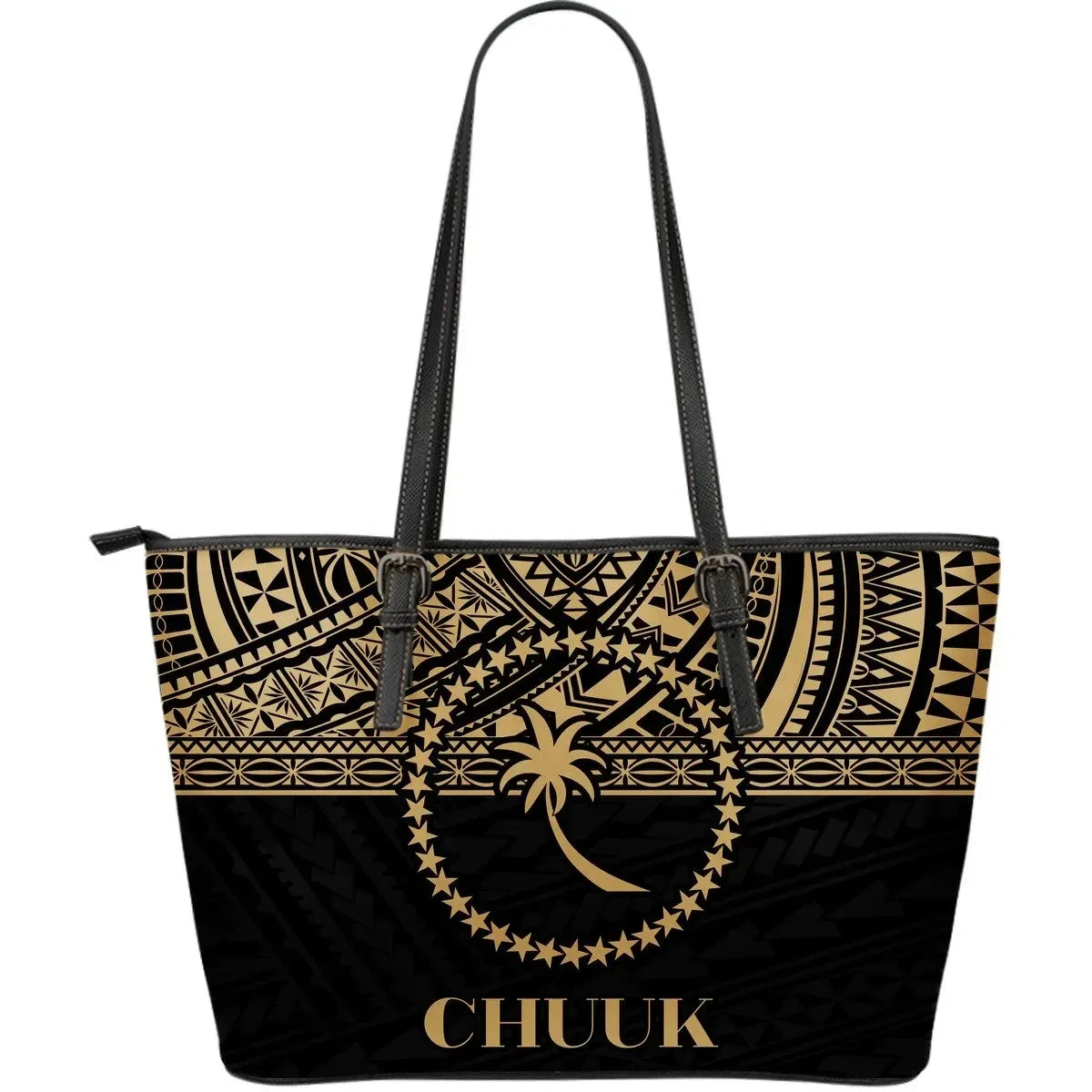 Chuuk Leather Tote Bag Micronesian Gold Version Bn01