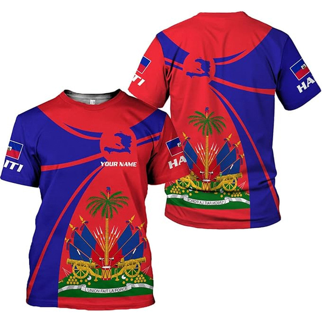T Shirt Custom Haiti Symbol Coat Of Arms, Map Of Haiti,Haiti Flag T Shirt