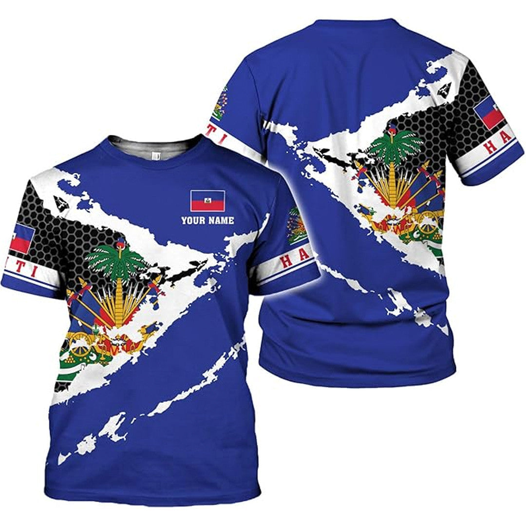 T Shirt Custom Haiti Symbol Coat Of Arms, Haiti Flag, Style Symbol Appear T Shirt
