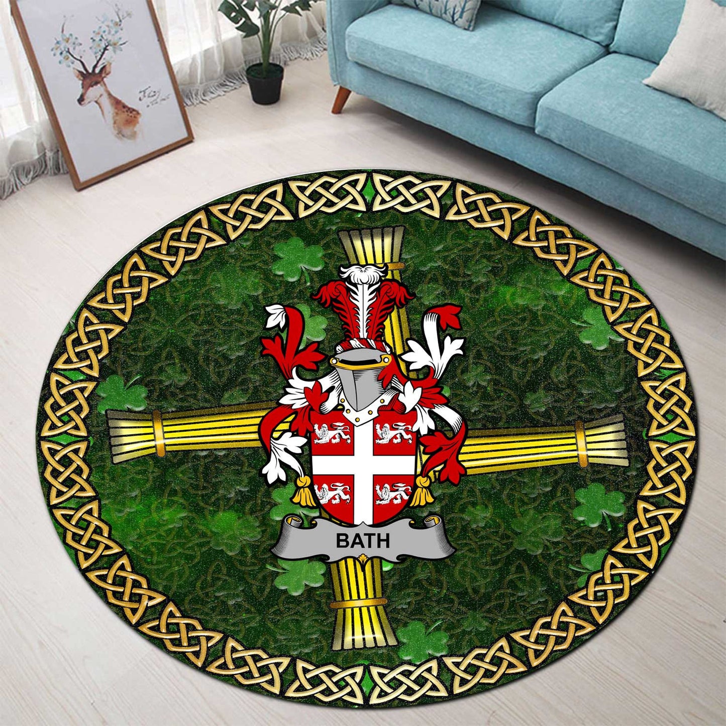 Carpet Bath Irish Brigid's Cross Round Carpet