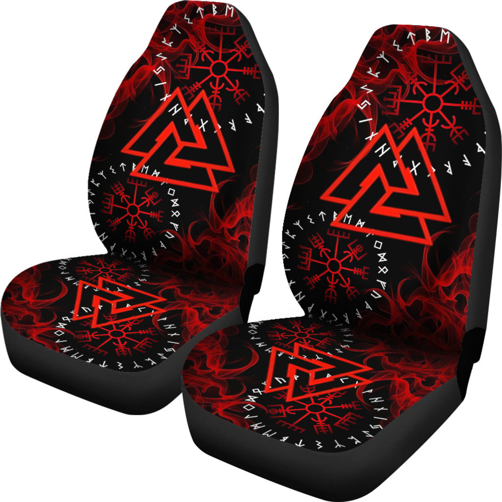 Car Seat Covers Valknut And Vegvisir Blood Style Car Seat Covers