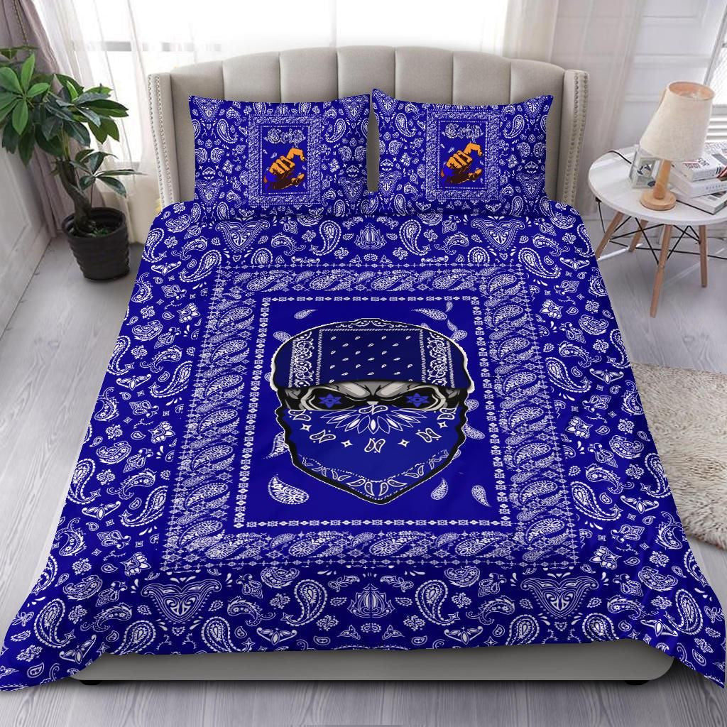 Crips Gang Skull Bedding Set