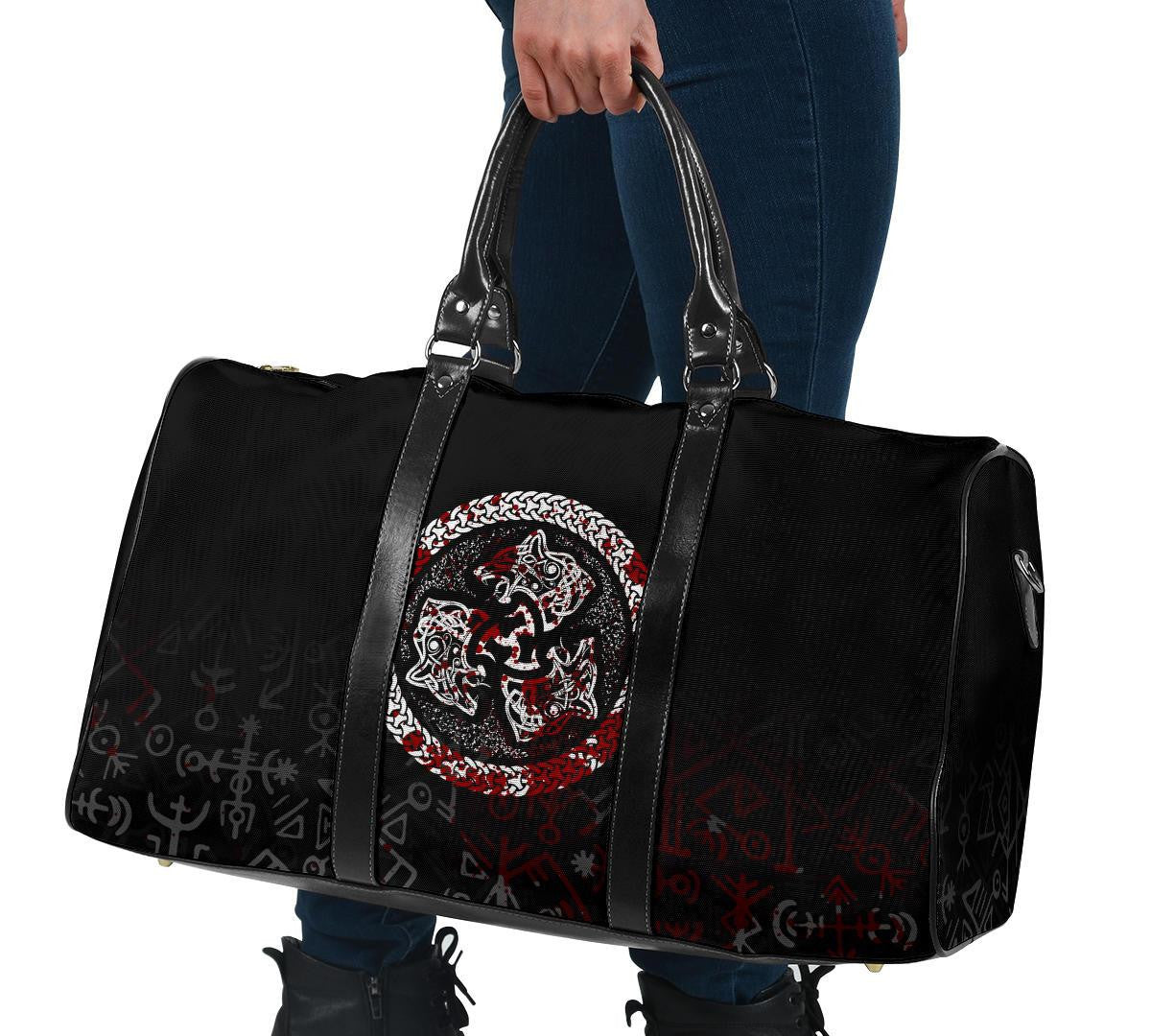 Viking Travel Bag Fierce Blood Wolf Symbol Of A Viking Nordic Style