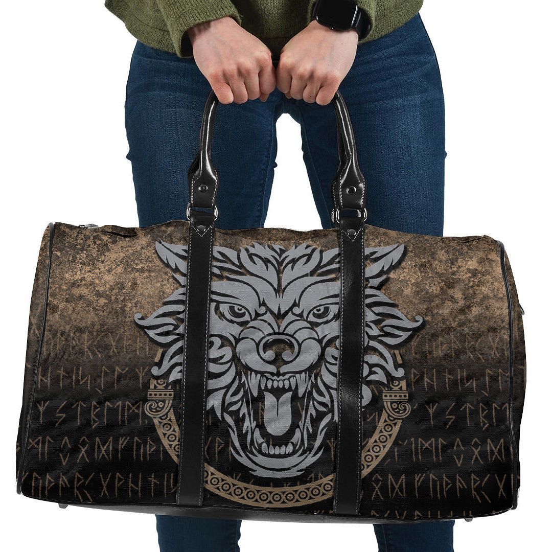 Bag Norse Pagan Viking Wolf Cyan Version Travel Bag