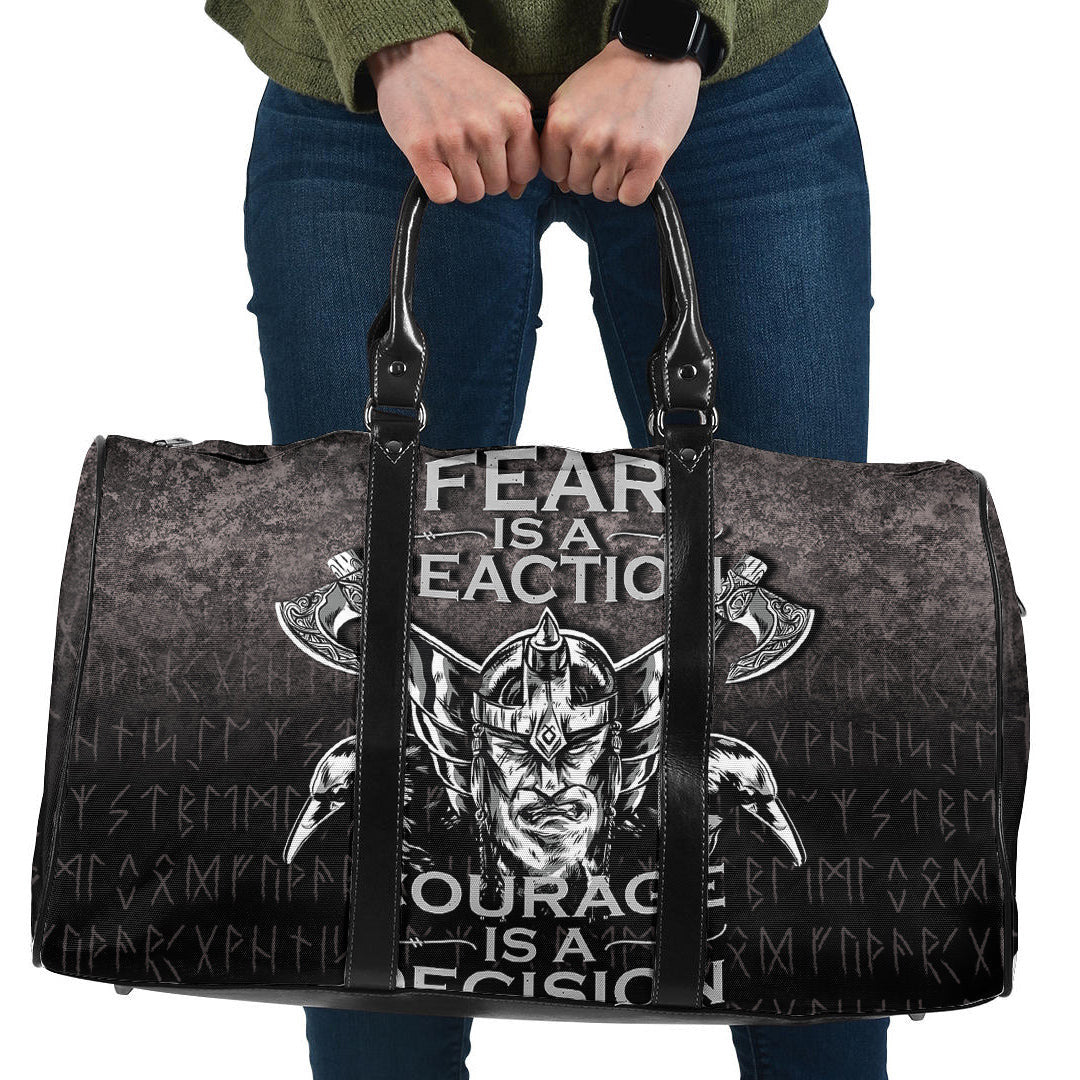 Bag Fear Is A Reaction Courage Is A Decision Cyan Version Travel Bag