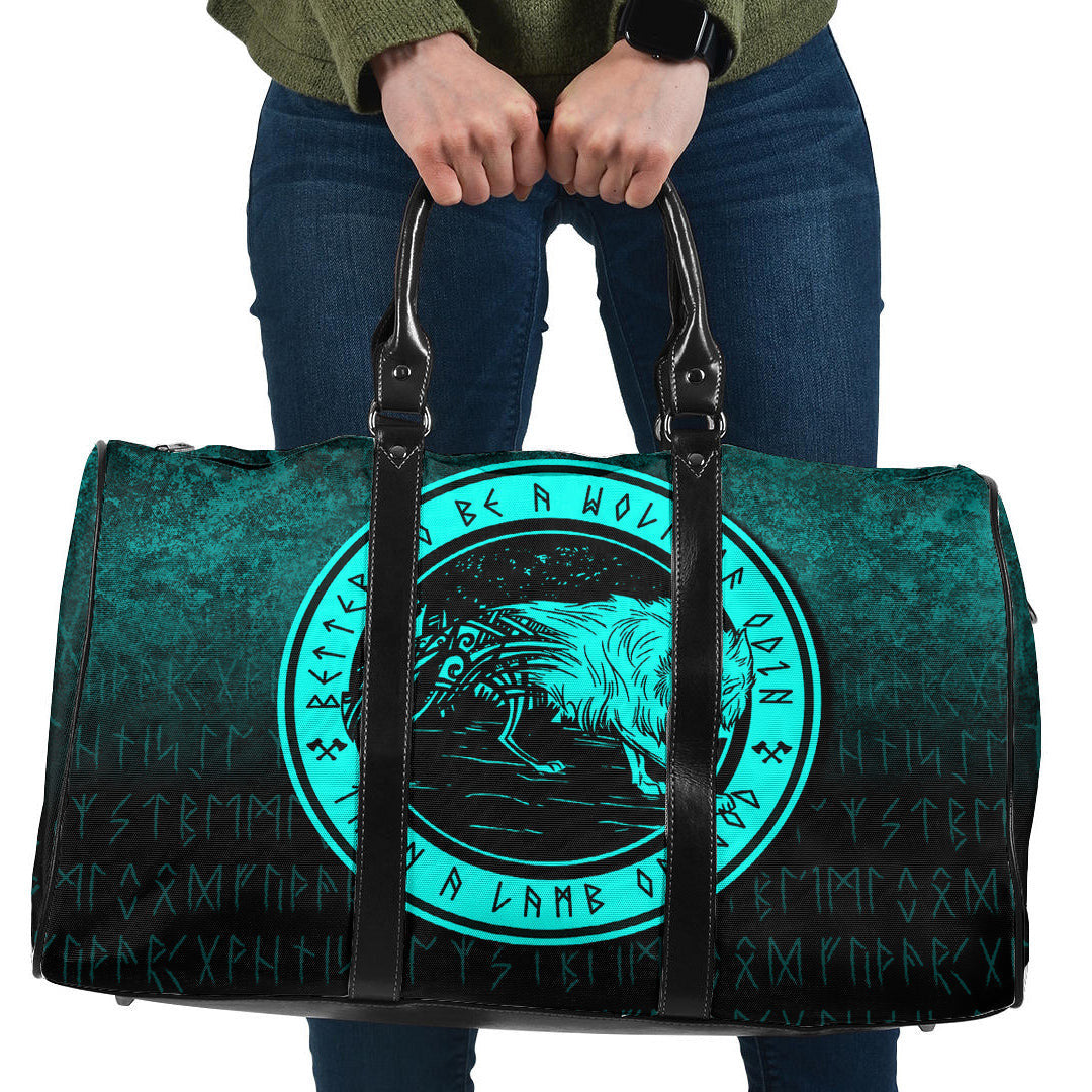 Bag Viking Vegvisir Rune with Crow Red Version Travel Bag