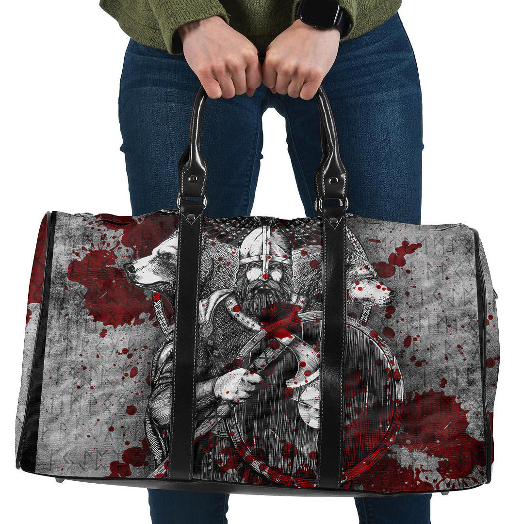 Bag Viking Odin Bear Raven Wolf Blood Travel Bag