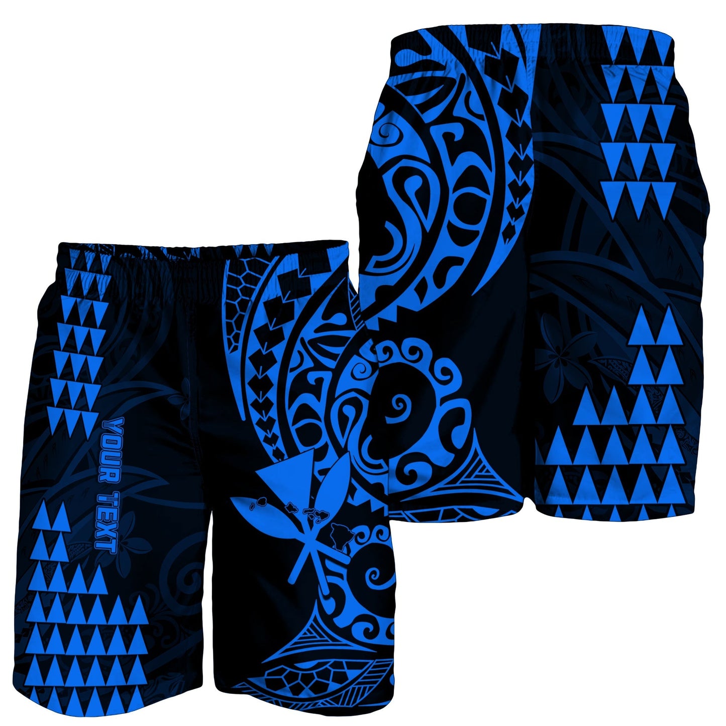 Custom Personalised Hawaii Day Kakau Men Shorts Proud To Be Hawaiian Blue Kanaka Maoli