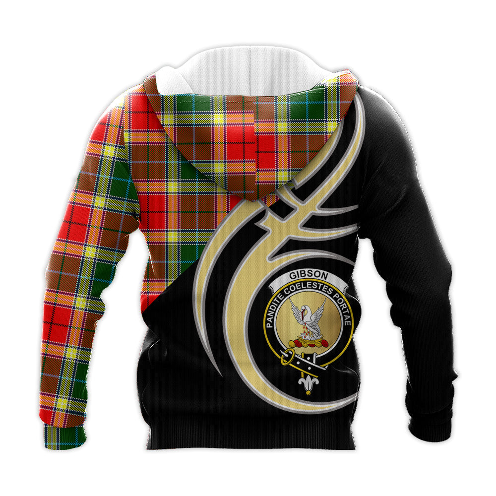 Printivon Gibsone Gibson Gibbs Clan Believe In Me Crest Tartan Knitted Hoodie Custom Your Text