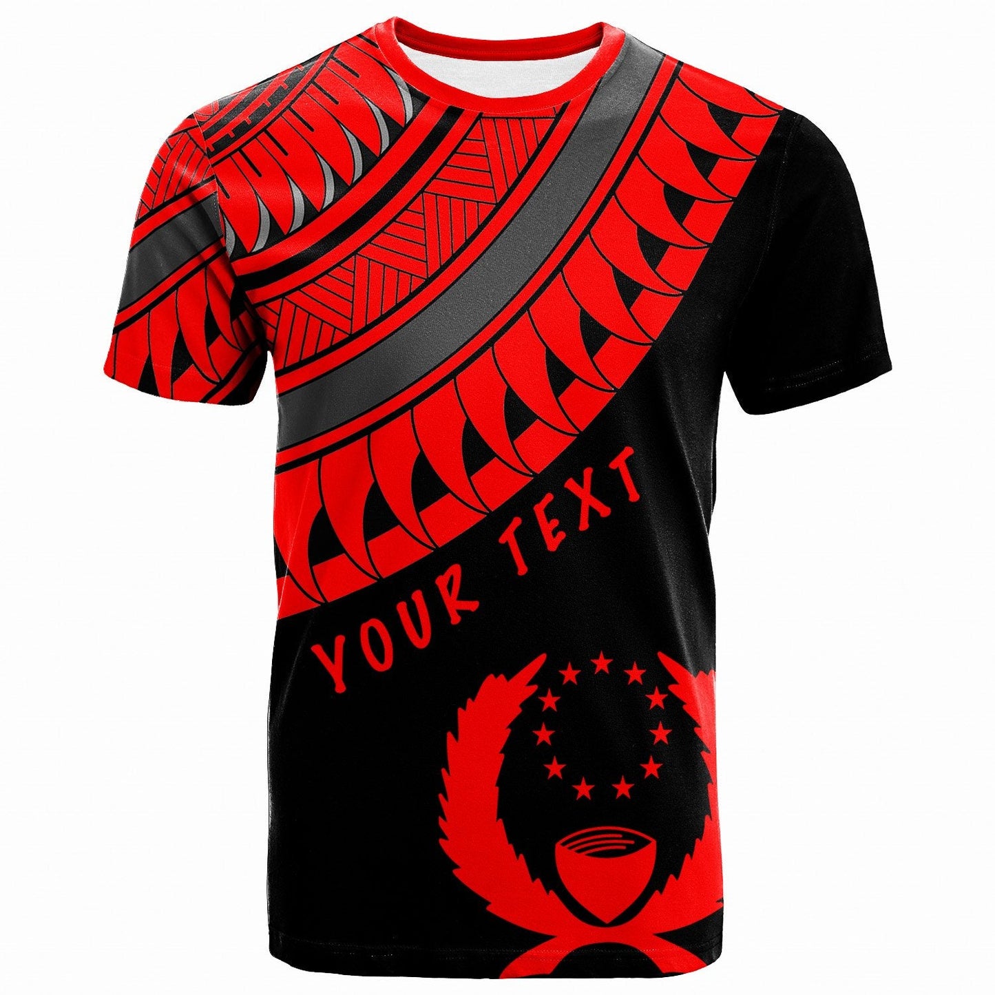 Pohnpei Custom Personalised T Shirt Ginger Lei Red Pattern