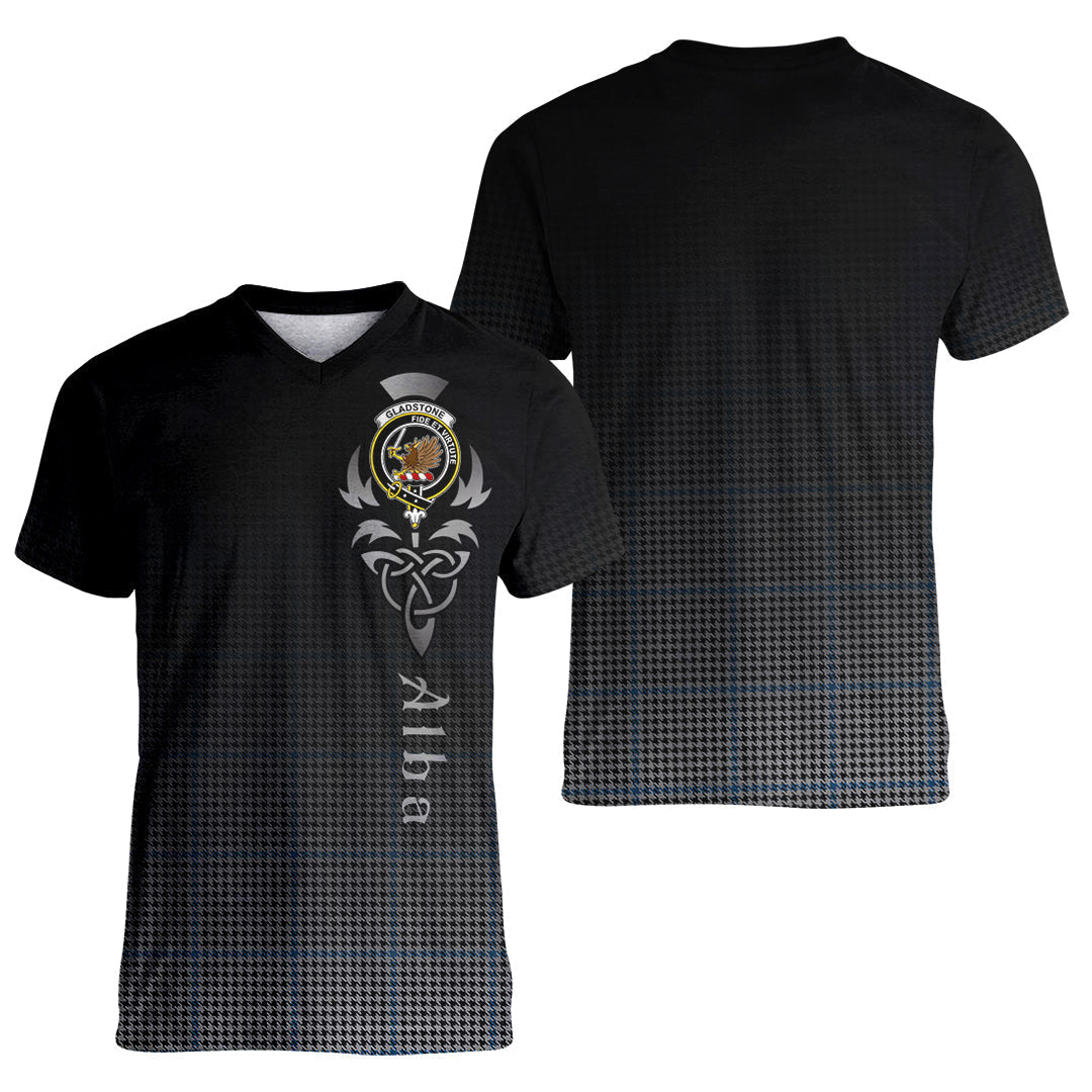 Printivon Gladstone Tartan Crest Alba Celtic T Shirt