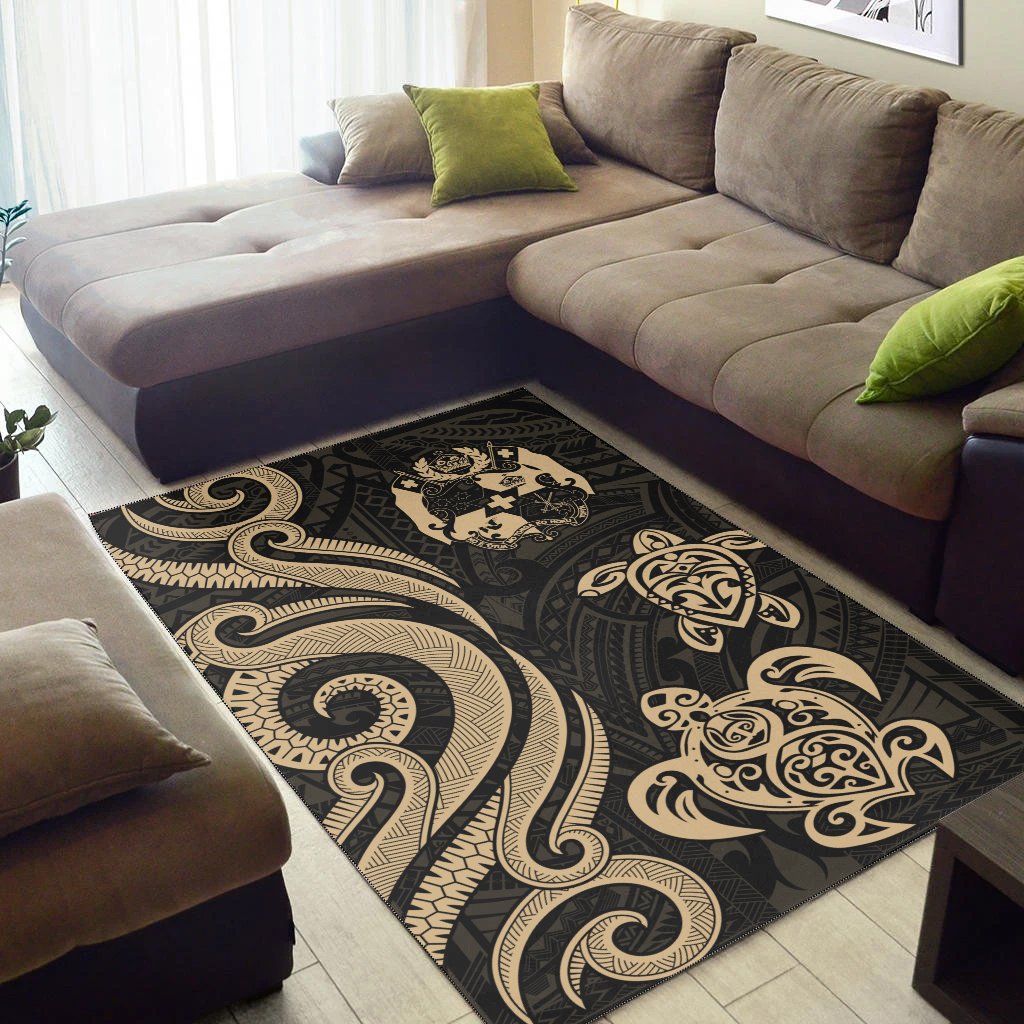 Tonga Area Rug Gold Tentacle Turtle