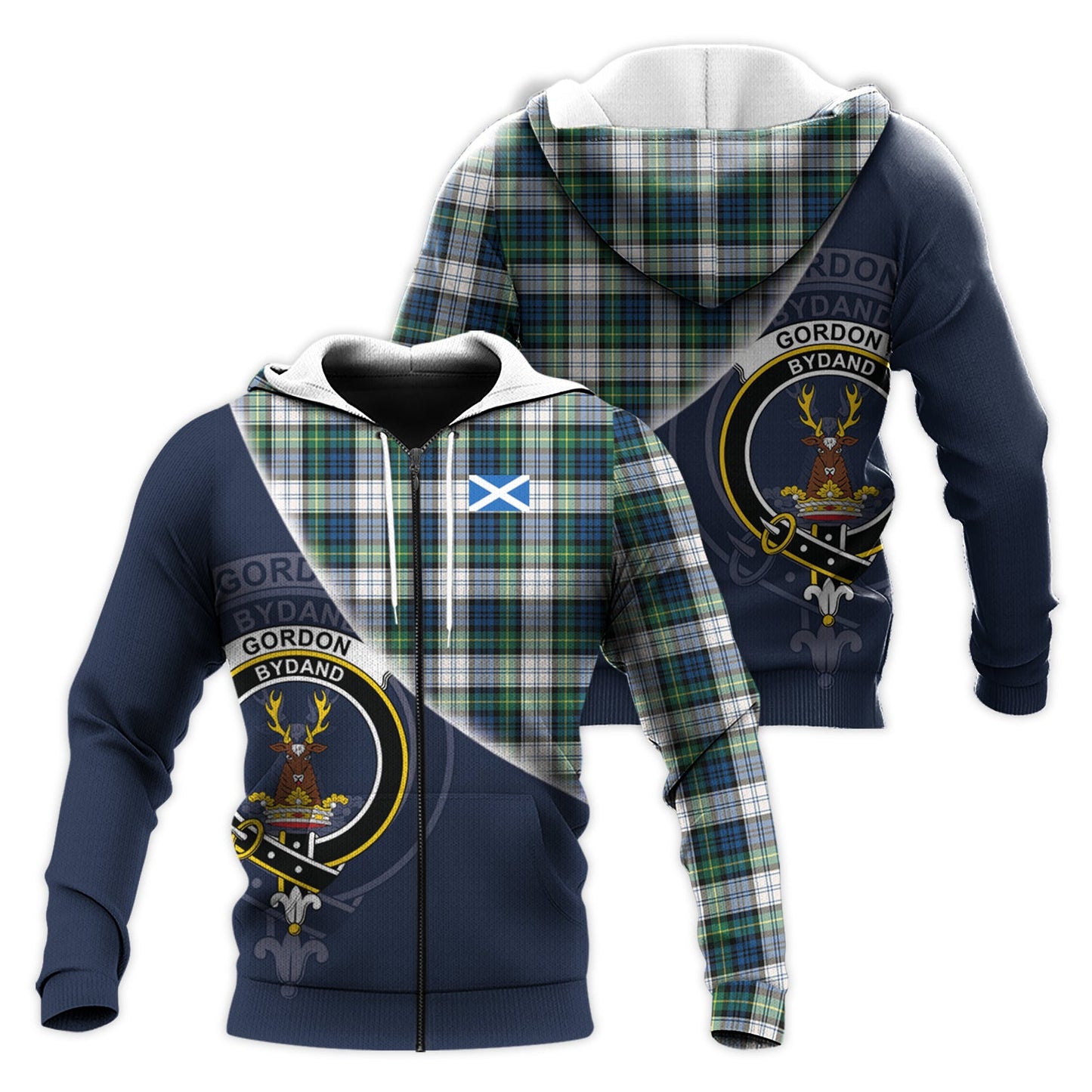Printivon Gordon Dress Ancient Tartan Scottish Crest Hoodie