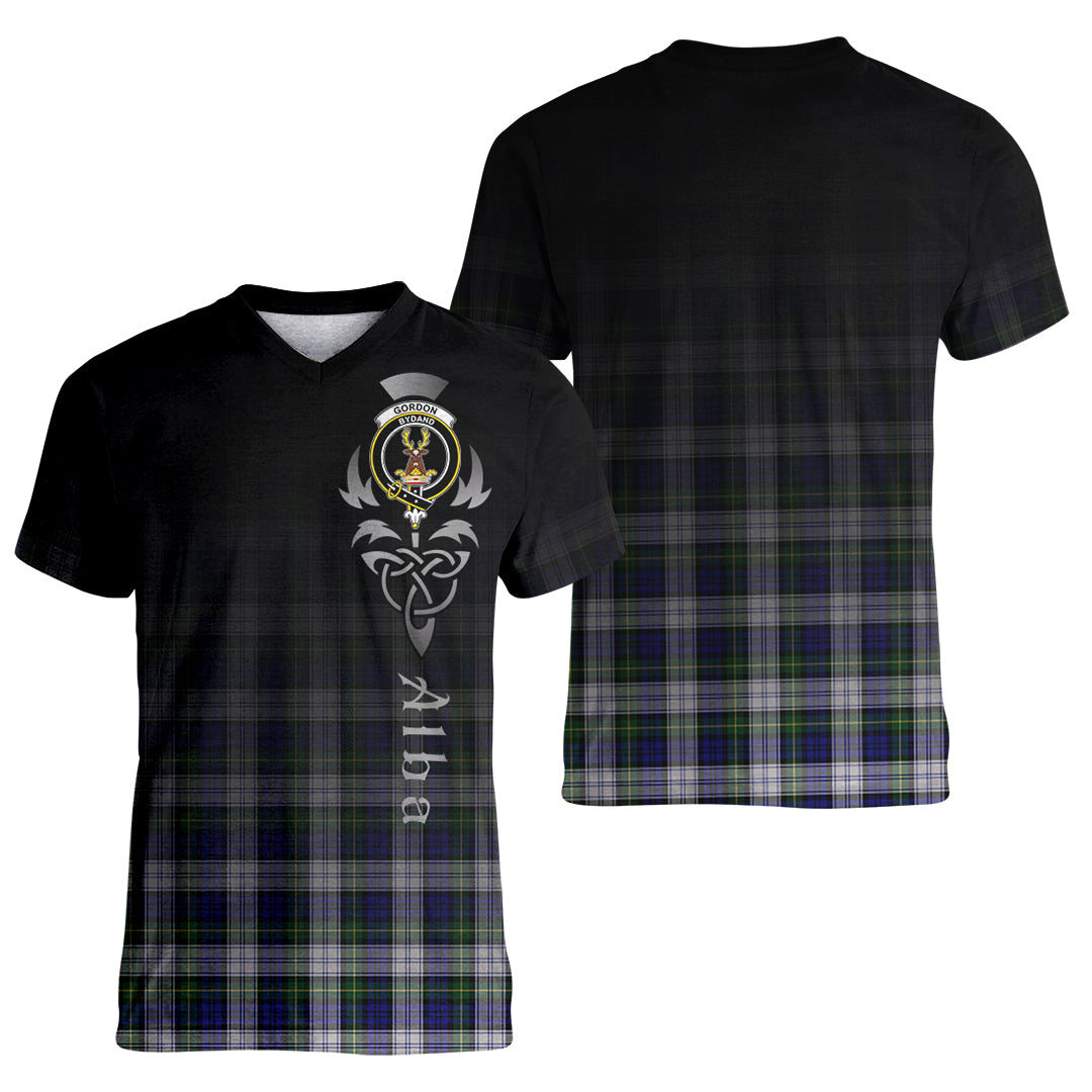 Printivon Gordon Dress Modern Tartan Crest Alba Celtic T Shirt
